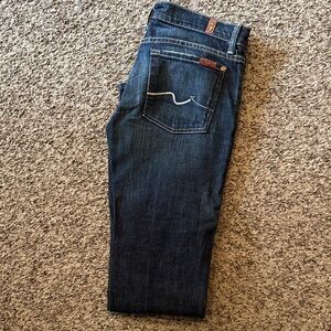 7 For All Mankind Dark Blue Straight Leg Jeans